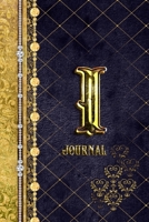I Journal: Letter I Initial Monogram Lined Notebook - Elegant Diamond and Gold Print 1708507663 Book Cover