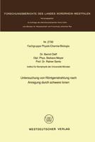 Untersuchung Von Rontgenstrahlung Nach Anregung Durch Schwere Ionen 3531027301 Book Cover