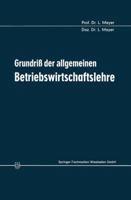 Grundriss Der Allgemeinen Betriebswirtschaftslehre 3409326057 Book Cover