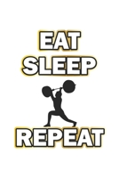 Eat Sleep Repeat: Notebook, Journal Gift Idea for Bodybuilder & Fitness Fans checkered 6x9 120 pages 1695873645 Book Cover