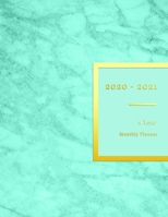 2020 - 2021 2 year monthly planner: New years goal oriented organizer for buisy girls January 2020 - December 2021 Monthly calendar planning sections notes and organising pages cute aqua blue marble p 1708524770 Book Cover