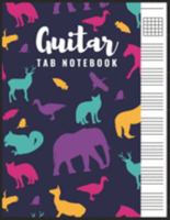 Guitar Tab Notebook: Blank 6 Strings Chord Diagrams & Tablature Music Sheets with Animals Themed Cover 1691187097 Book Cover