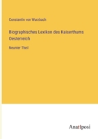 Biographisches Lexikon des Kaiserthums Oesterreich: Neunter Theil 3382000342 Book Cover