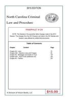 North Carolina Criminal Law and Procedure-Pamphlet 24 1502599651 Book Cover