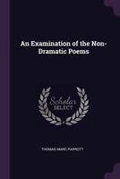 An Examination of the Non-Dramatic Poems 1377312291 Book Cover