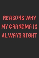 Reasons Why My Grandma Is Always Right: Lined Journal, 120 Pages, 6 x 9, Funny Grandma Gift Idea, Black Matte Finish (Reasons Why My Grandma Is Always Right Journal) 1706662319 Book Cover