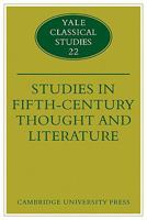 Studies In Fifth Century Thought And Literature 0521124808 Book Cover