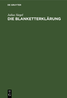 Die Blanketterklärung 311263831X Book Cover