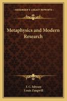 Metaphysics and Modern Research 1162737034 Book Cover