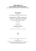 Voting Rights Act: the continuing need for section 5 1240506007 Book Cover