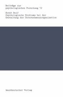 Psychologische Probleme Bei Der Gestaltung Der Unternehmensorganisation 3531119001 Book Cover