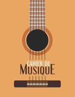 Cahier de Musique: 120 partitions vierges avec 12 portées | Format A4 | Guitare acoustique marron (French Edition) 1710819502 Book Cover