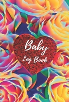 Baby Log Book: baby daily breastfeeding feeding newborn twin record and tracker journal log book nanny Gift / log book fornewborns or twins /Glitter Red Floral Cover B083XVH77T Book Cover