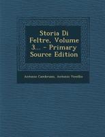 Storia Di Feltre, Volume 3... 1017787573 Book Cover