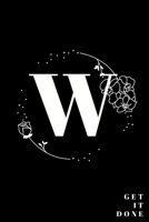 Simple Black Initial Letter W Notebook with Rose Floral Journal for Women, Girls Birthday Gift and School: Lined Notebook / Journal Gift, 120 Pages, 6x9, Soft Cover, Matte Finish 1677334665 Book Cover