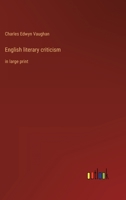 English literary criticism: in large print 3368351370 Book Cover