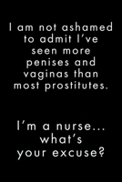 I'm A Nurse, What's Your: Excuse? I've Seen More Penises And Vaginas Than Prostitutes - Notebook Journal - Funny Nurse Quote - Unique Nurse Gift Ideas 1692804286 Book Cover