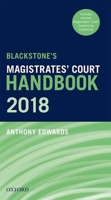 Blackst Magistrates' Court Handb 2018 0198814429 Book Cover