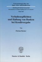Verhaltenspflichten Und Haftung Von Banken Bei Kreditvergabe 3428111230 Book Cover
