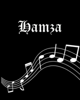Hamza: Sheet Music Note Manuscript Notebook Paper - Personalized Custom First Name Cover - Musician Composer Instrument Composition Book - 12 Staves a Page Staff Line Notepad & Notation Guide - Create 170264507X Book Cover