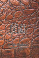 2020 planner page per day view: Daily day per page planner for men to record, plan and organise life, work, business meetings and hobbies in a practical way - Brown leather effect map cover art design 1676873988 Book Cover