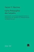 Kants Philosophie des Subjekts 3787312943 Book Cover