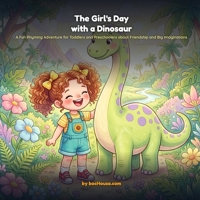 THE GIRL'S DAY WITH A DINOSAUR: A Fun Rhyming Adventure for Toddlers and Preschoolers about Friendship and Big Imaginations B0HJYKPXPQ Book Cover
