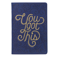 Inspirational Faux Leather Journal for Women You Got This Classic Lined Navy Blue/Gold Notebook w/Ribbon Marker, 336 Ruled Pages, Large Flexcover, With Love 1642729469 Book Cover