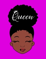 Queen: Black Girl Magic Writing Notebook Journal 8.5" x 11" 100+ Pages. Journal Notebook for Note Taking, Diary, Journaling, Gratitude and Reminder for Girls, Women and Men 1677458399 Book Cover