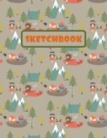 SKETCHBOOK: LARGE ANIMAL SKETCHBOOK TO DRAW IN. LARGE JOURNAL NOTEBOOK. 100 BLANK PAGES PERFECT FOR DOODLING AND SKETCHING. CREATIVE BIRTHDAY GIFT. ... OWL, RABBIT AND RACOON CAMPING COVER. 1696441013 Book Cover