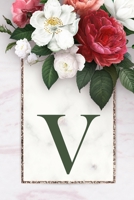 Monogram Letter V Journal: 200 Pages, Monogram Letter V with Pretty Green Color Blank Lined Diary (Floral Notebook) 1709879955 Book Cover