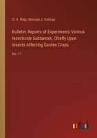 Bulletin: Reports of Experiments Various Insecticide Subtances, Chiefly Upon Insects Affecting Garden Crops: No. 11 3385306574 Book Cover