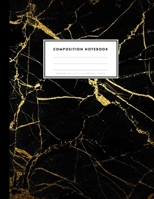 Composition Notebook - Marble and Gold, 8.5 x 11, College Ruled, 100 pages: Classic Black and White Marble with Gold Inlay 1725593211 Book Cover