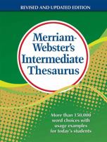 Merriam-Webster's Intermediate Thesaurus 0877790760 Book Cover