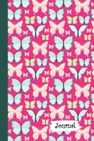 Journal: Pretty Pink Blue Butterflies Themed Diary with Blank Lined Notebook Paper 171027770X Book Cover