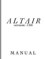 Altair - Manual: Manual for Altair Ver. 7.66 1718728077 Book Cover