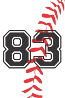 83 Journal: A Baseball Jersey Number #83 Eighty Three Notebook For Writing And Notes: Great Personalized Gift For All Players, Coaches, And Fans (White Red Black Ball Laces Print) 1670460312 Book Cover