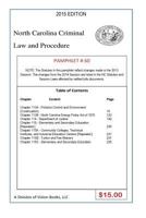 North Carolina Criminal Law and Procedure-Pamphlet 60 1502934477 Book Cover