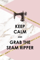 Keep Calm And Grab The Seam Ripper: All Purpose 6x9 Blank Lined Notebook Journal Way Better Than A Card Trendy Unique Gift Pink Marble Sewing 1704360501 Book Cover