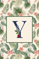 Y: Stylish Floral Monogram Initial Y Notebook Blank Lined Paper Journal Gift for Women & Girls 1700070363 Book Cover