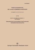 Untersuchung Der Verzugsvorgange an Den Streckwerken Verschiedener Spinnereimaschinen 3663037894 Book Cover