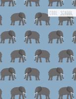 Cool School: Large College Ruled Notebook for Homework School or Work Elephant Pattern 1099883865 Book Cover