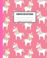 Composition Notebook: Pink Unicorn Notebook For Girls 1706295006 Book Cover