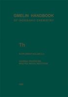 Th Thorium: General Properties. Spectra. Recoil Reactions 3662074125 Book Cover