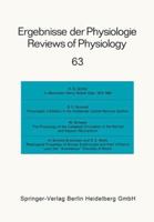 Ergebnisse Der Physiologie / Reviews of Physiology 63 3662310406 Book Cover