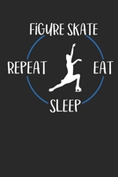 Figure Skate Eat Sleep Repeat: Notizbuch A5 Kariert 108 Seiten Notizheft - Geschenk f�r Eiskunstl�ufer 170858904X Book Cover
