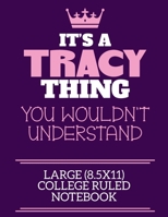 It's A Tracy Thing You Wouldn't Understand Large (8.5x11) College Ruled Notebook: A cute notebook or notepad to write in for any book lovers, doodle writers and budding authors! 1712415484 Book Cover