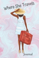 Where She Travels - (6x9 lined journal pastel marble cover) 1700501704 Book Cover