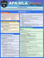 APA/MLA Guidelines - 7th/9th Editions Style Reference for Writing: a QuickStudy Laminated Guide 142324835X Book Cover