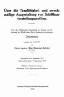Uber Die Tragfahigkeit Und Zweckmassige Ausgestaltung Von Schiffbauversteifungsprofilen 3662420473 Book Cover